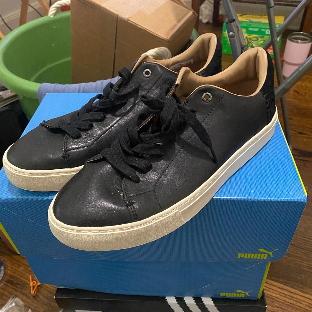 Toms Black Leather Sneakers Classic Design